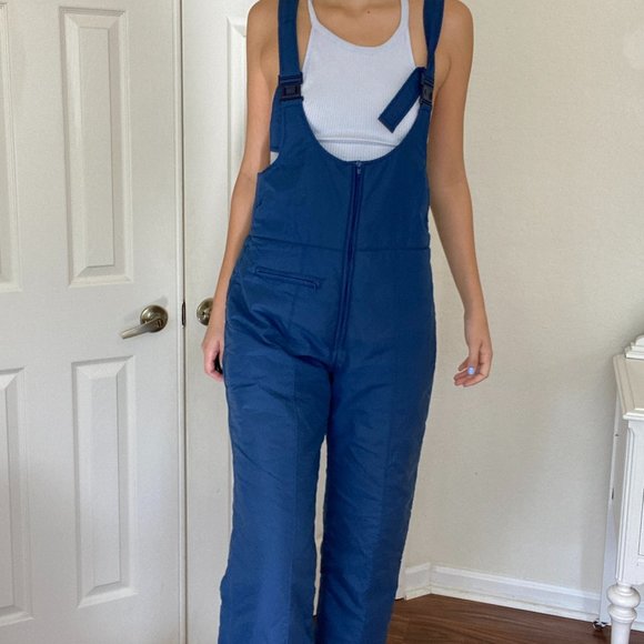 Vintage Navy Blue Snowsuit Snow Pants Jumpsuit - Picture 8 of 11